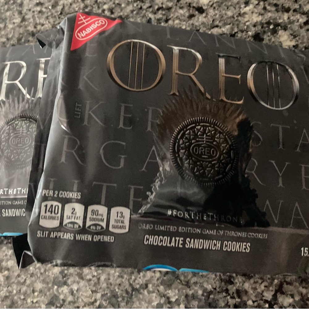 Nabisco Game of Thrones Special Edition Oreos, set of 2, brand new/sealed